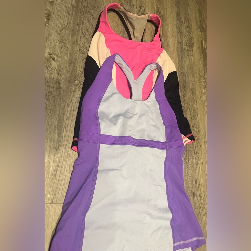 Purple and Pink Colorblock Lululemon Tank Tops